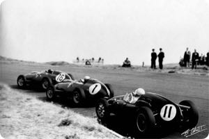 Stirling Moss, Jean Behra, Cliff Allison 1959 Holland