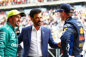 Fernando Alonso, Mohammed Ben Sulayem, Max Verstappen