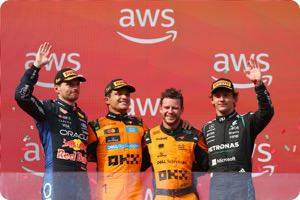 Max Verstappen, Lando Norris, Kimi Antonelli