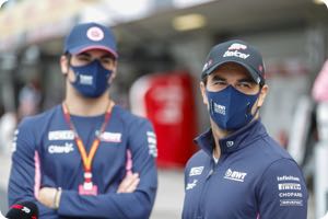 Lance Stroll, Sergio Perez, Lewis Hamilton