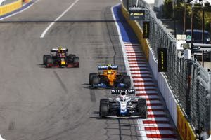 George Russell, Lando Norris, Alex Albon