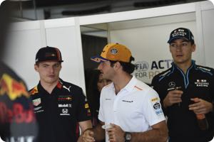 Max Verstappen, Carlos Sainz, George Russell