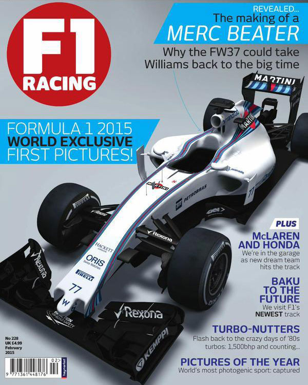 Williams reveals 2015 car on magazine cover