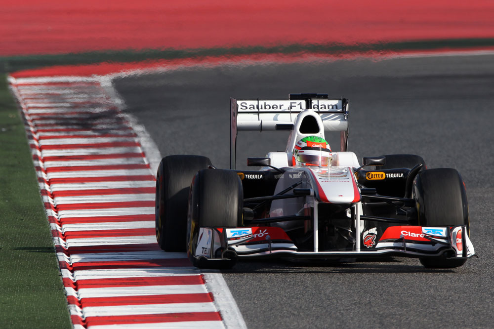 Rookie Perez on top in Barcelona