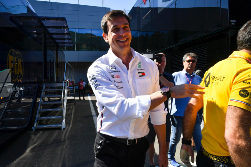 Wolff says he is happy as Mercedes boss
