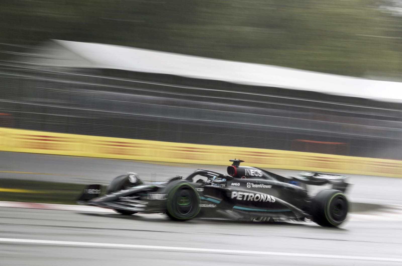 Practice 1 Report - Russell fastest in wet practice, damage for Perez