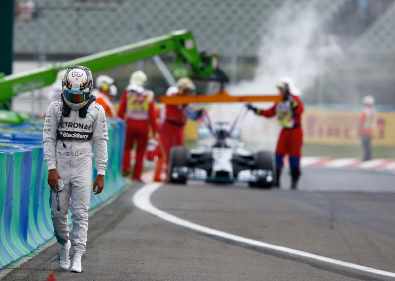 Hamilton's hopes up in flames in Hungary