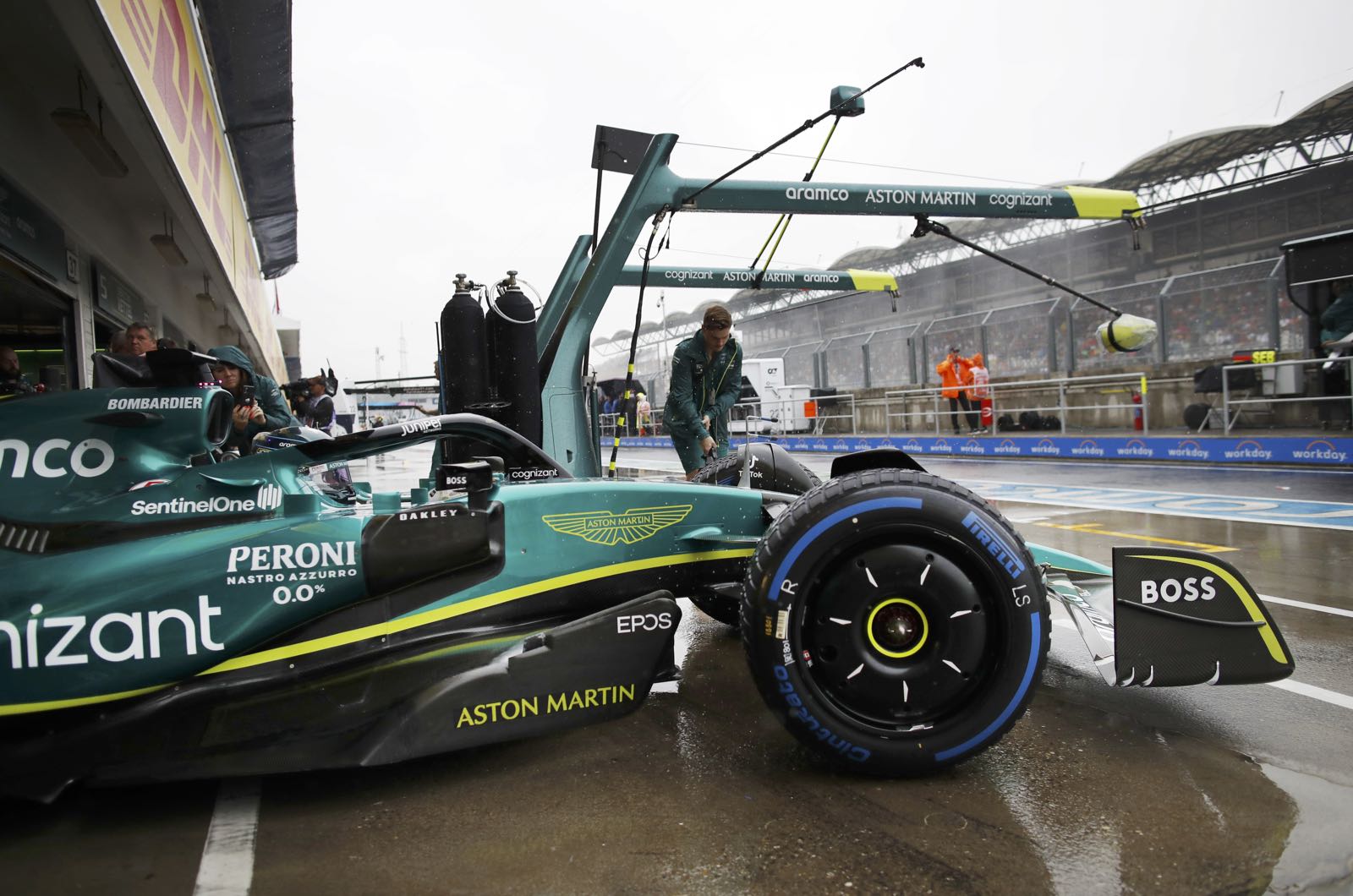 Flooding hits Hungary GP pitlane