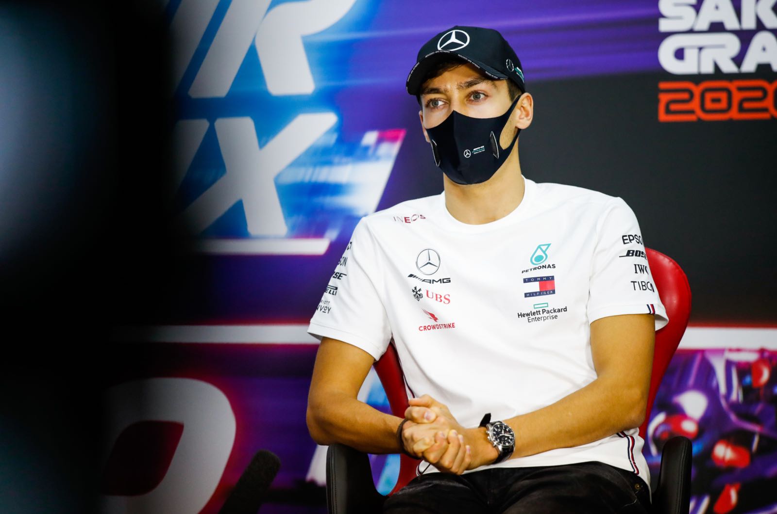 Russell denies giving Bottas slap after crash